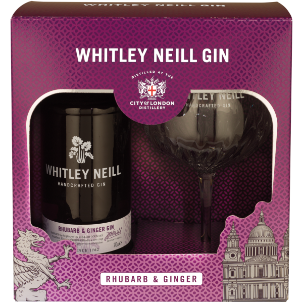 Whitley Neill Rhubarb & Ginger Gin mit Glas