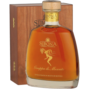 Sibona Grappa di Moscato Invecchiata in der Holzkiste