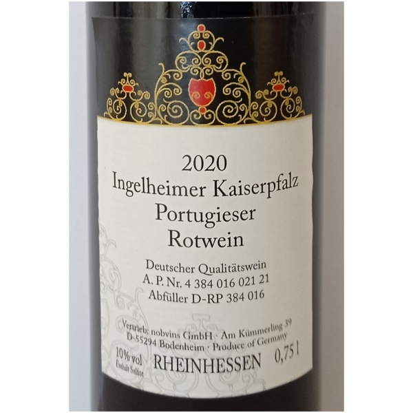 WeinKollektion - 2020 Ingelheimer Kaiserpfalz - Portugieser Rotwein - lieblich
