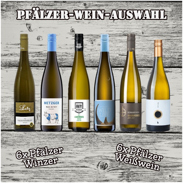 PFÄLZER-WEIN-AUSWAHL I 6 Pfälzer Winzer I 6 Pfälzer Weißweine